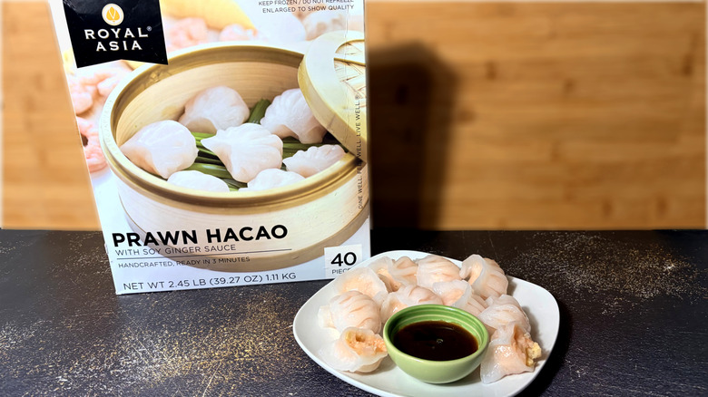 Prepared hacao with sauce.
