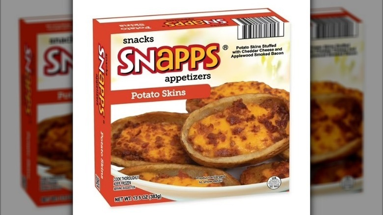 Snapps potato skins box on white background
