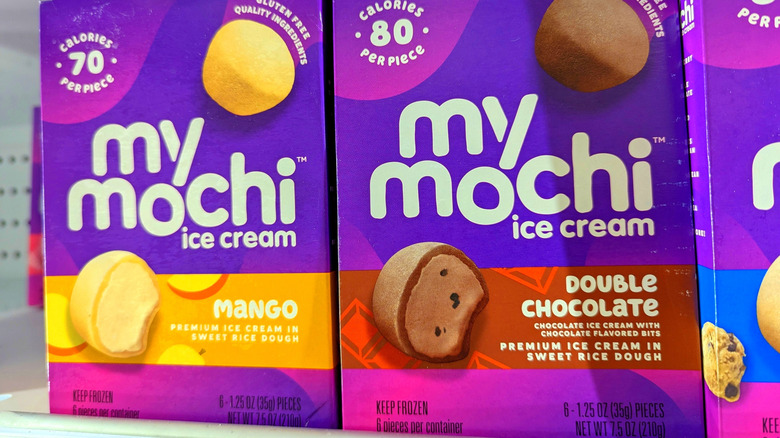 My Mochi boxes in the freezer section