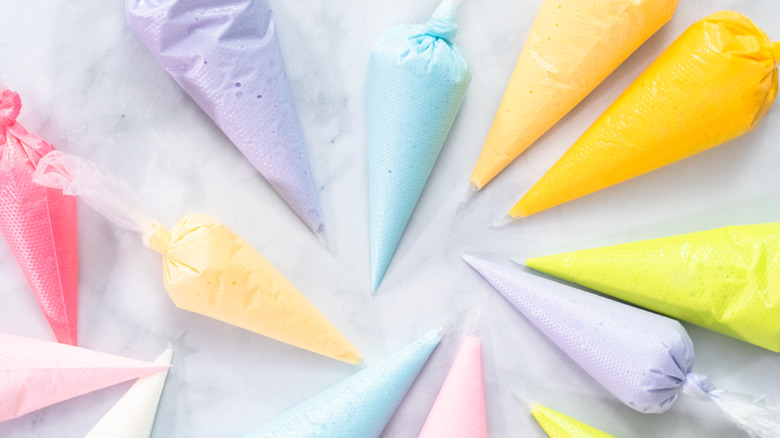 pastel colored royal icing