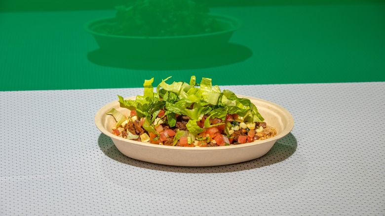 Chipotle burrito bowl on table