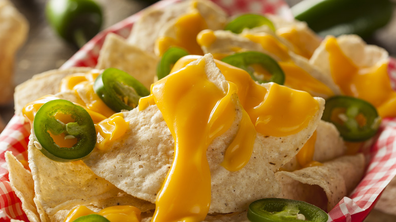 Nachos with jalapeños 