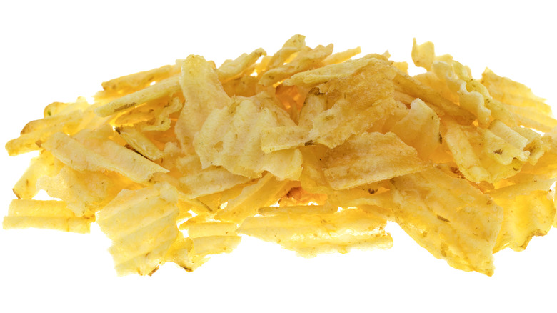 Chip crumbs with white background