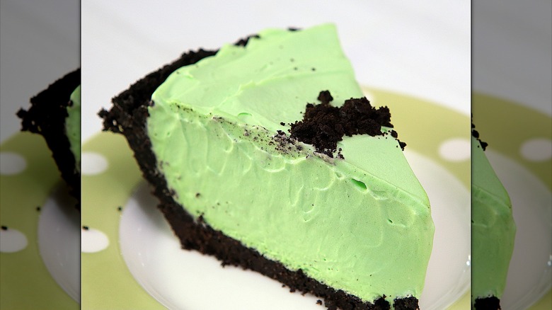 Slice of grasshopper pie