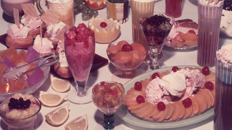 Retro desserts and drinks