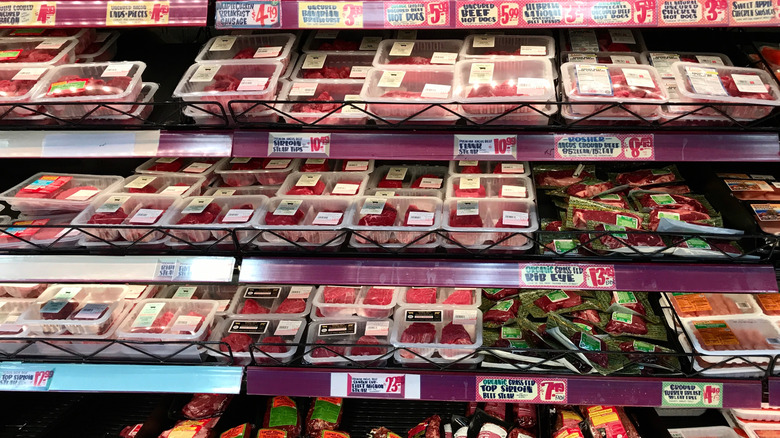 Meat section at a Trader Joe's