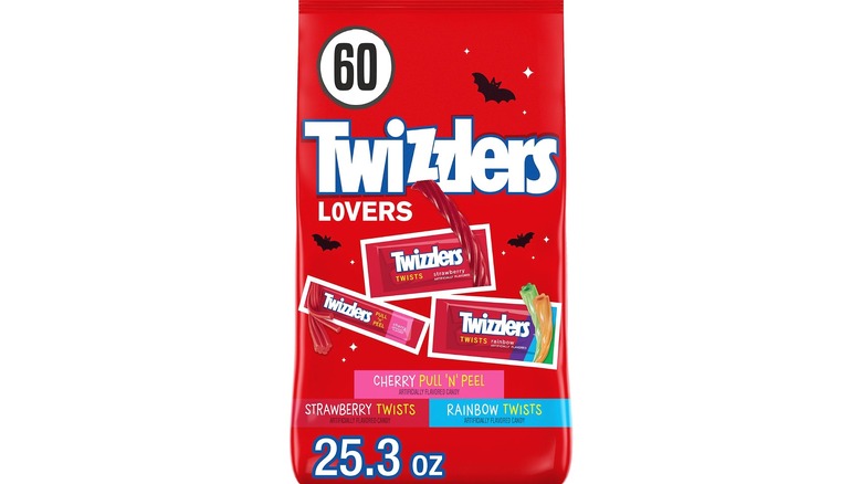 Bag of various mini Twizzlers flavors