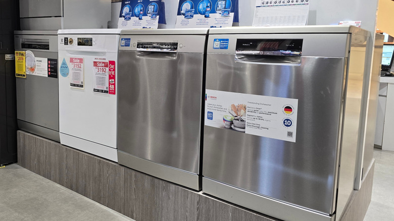 Dishwashers for sale in a retail store