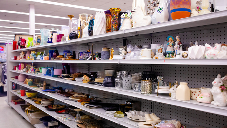 Thrift shop shelves
