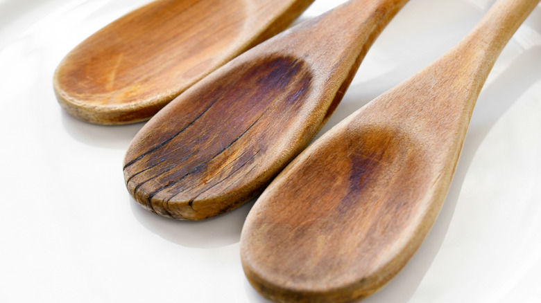Three wooden spoons
