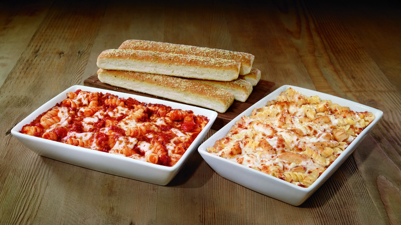 Pizza Hut pastas and breadsticks
