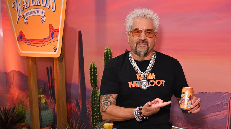 Guy Fieri with sparkling water can