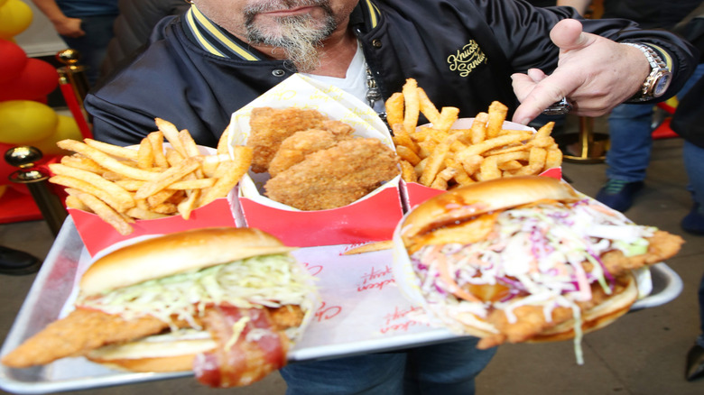Guy Fieri at restaurant opening