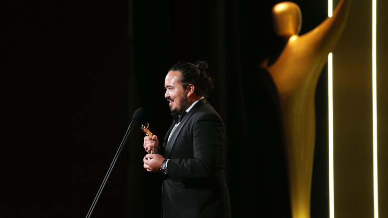 Adam Liaw accepting an AACTA Award