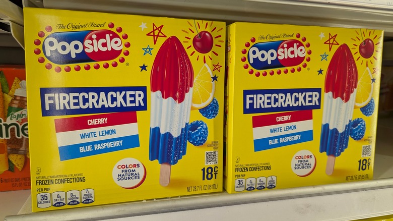 Popsicle Firecracker Red White Blue Brand Ice Cream Pops On Shelf at Target