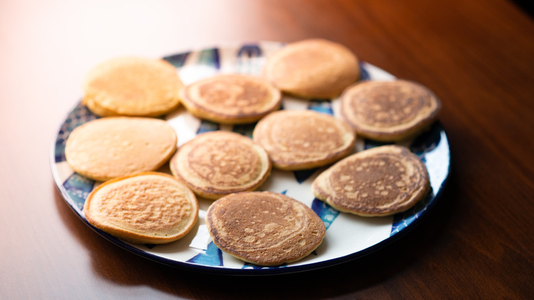 Plate of mini pancakes