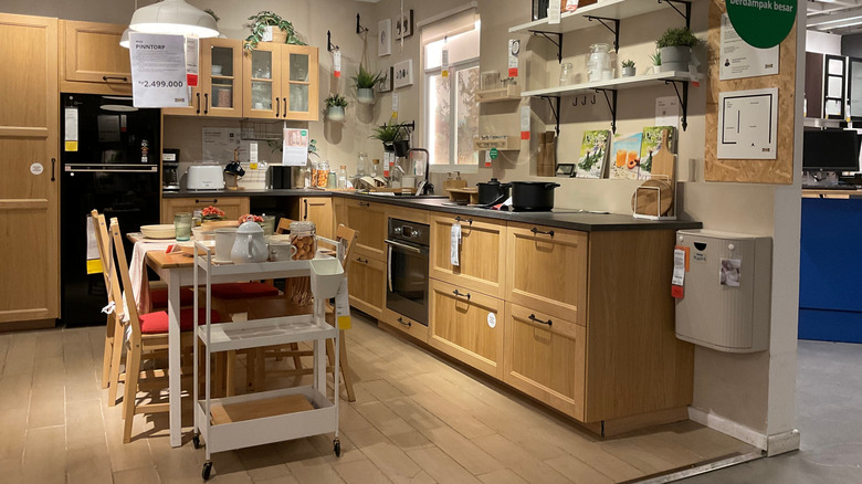 Kitchen showroom display at IKEA
