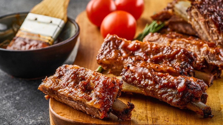 ribs on a cutting board