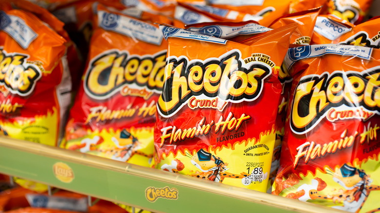 Bags of Flamin' Hot Cheetos