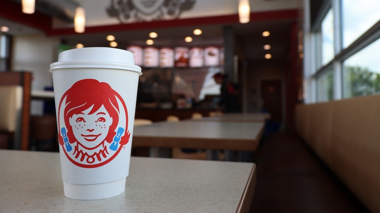 Wendy's cup on table