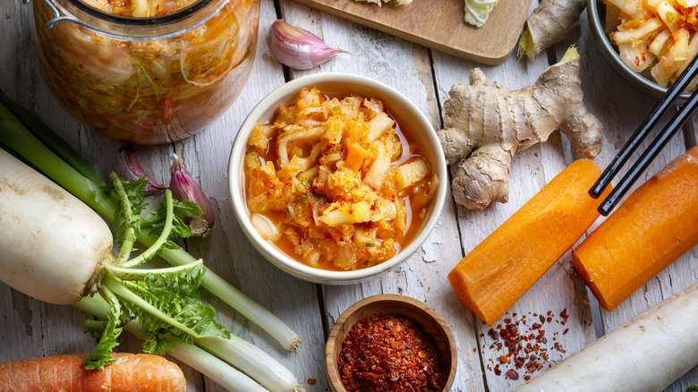 kimchi and its ingredients