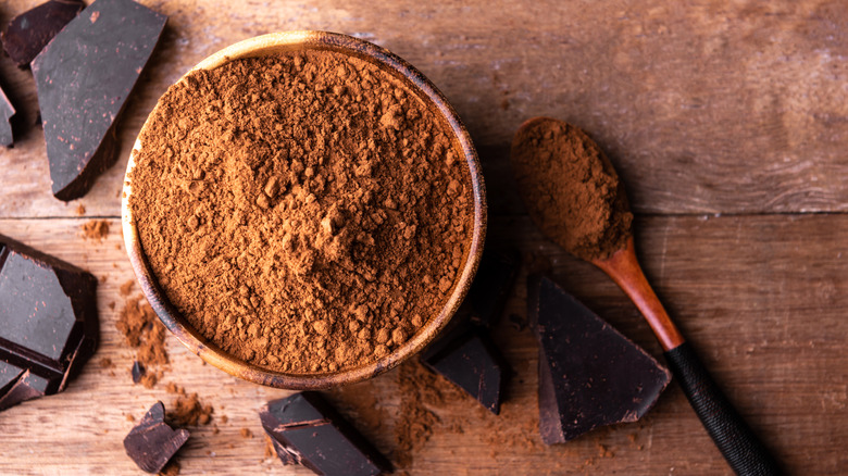 Cocoa powder in a bowl