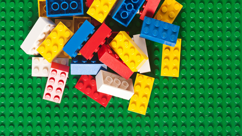 Lego bricks on green  lego