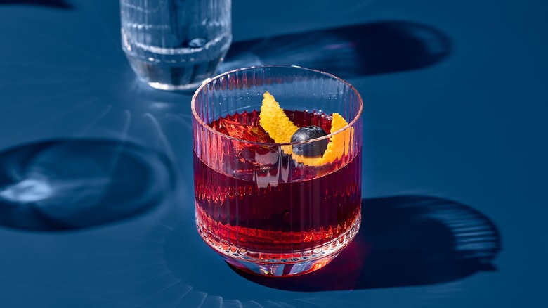 negroni on blue table