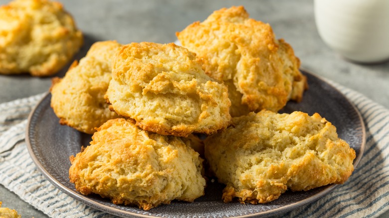 plate of drop biscuits