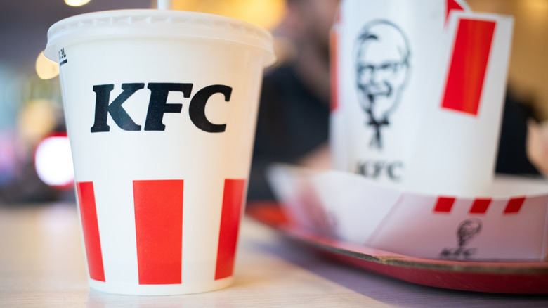 KFC cup and paper food packaging