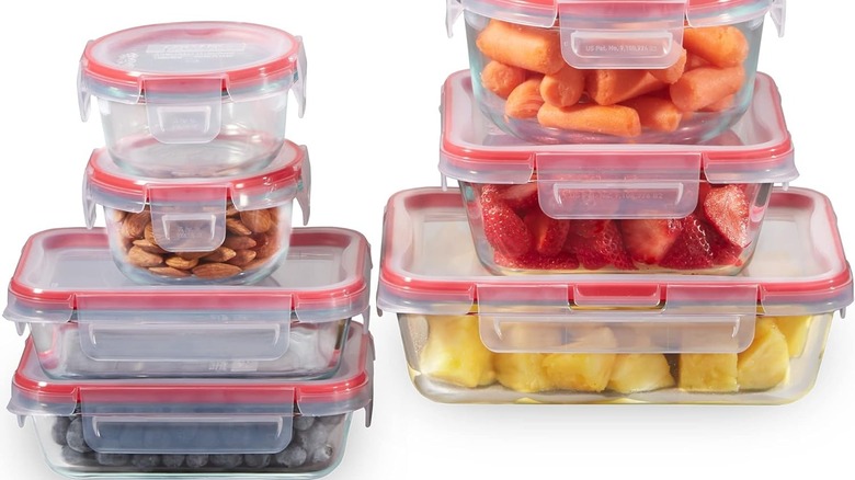 Pyrex Freshlock 14-Piece Mixed Size Glass Food Storage Meal Prep Container Set