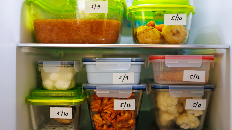 Leftovers labeled by date