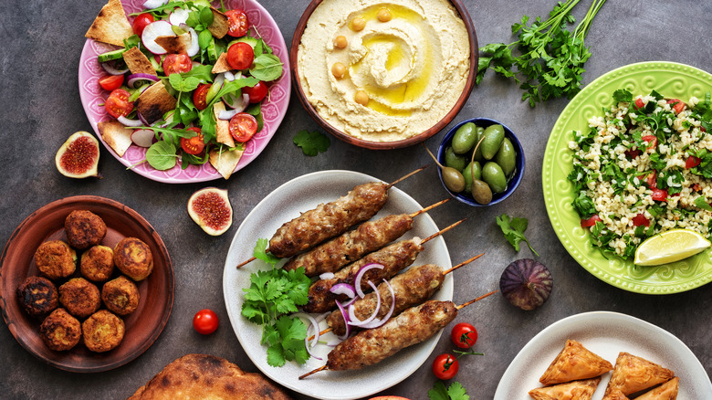 Assorted Middle Eastern dishes