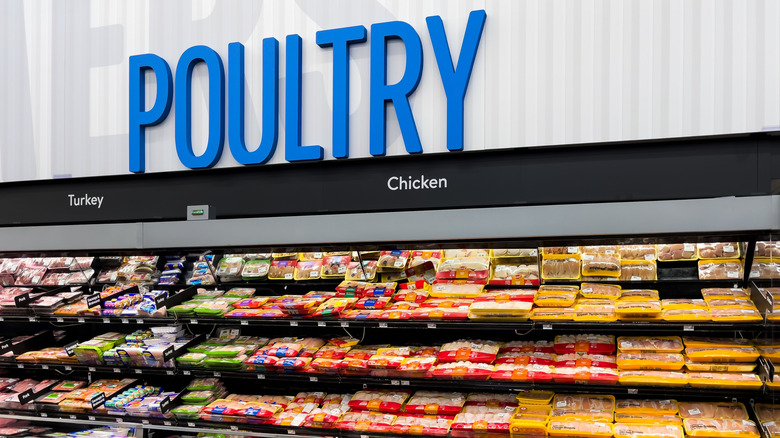 A poultry section in a grocery store