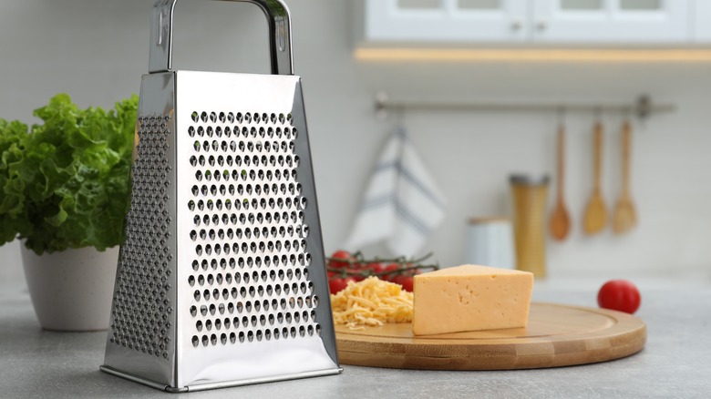 Cheese grater and block cheese