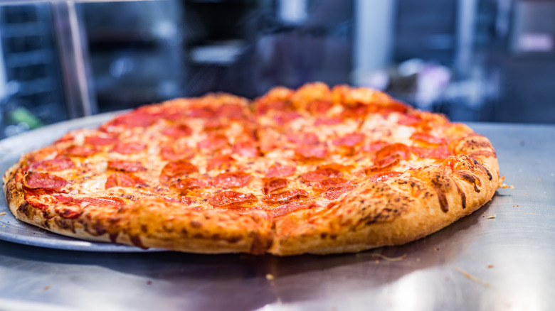 whole Costco pepperoni pizza 