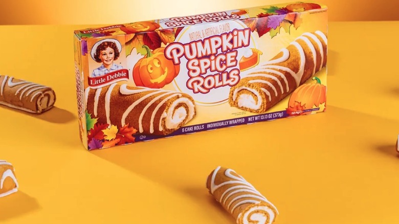 Little Debbie's Pumpkin Spice Rolls with package