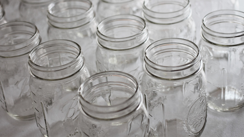 Empty mason jars