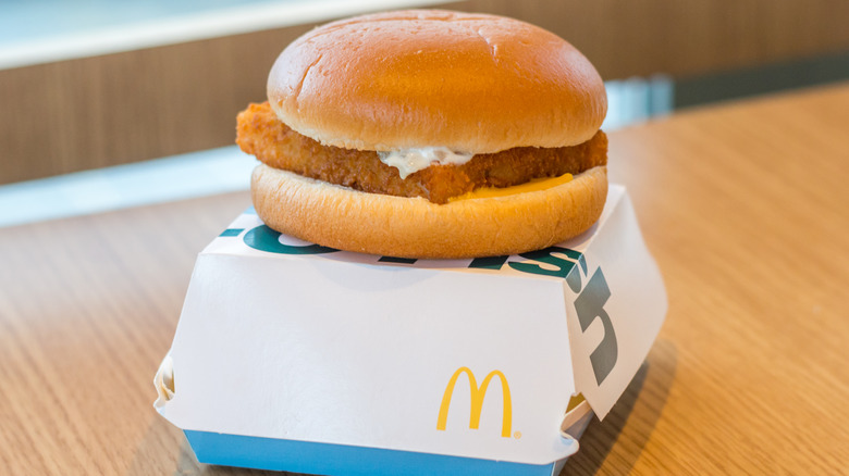 McDonald's Filet-O-Fish on a container  