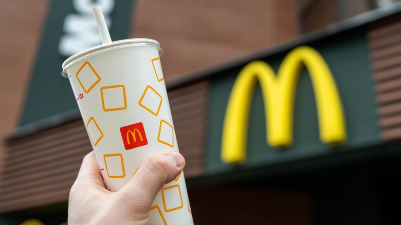 McDonald's cup by storefront