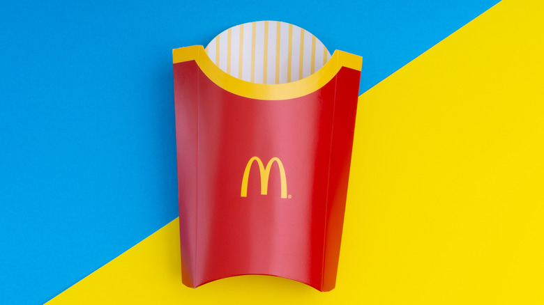 McDonald's empty french fry container