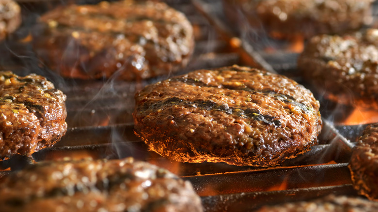 hamburgers on the grill