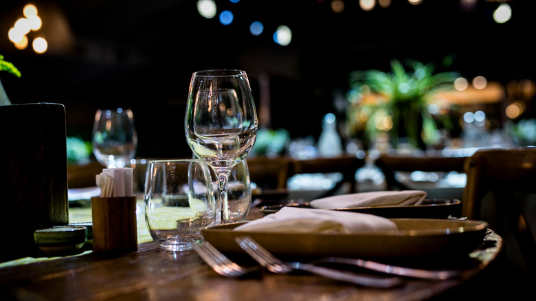 Fine dining restaurant place setting
