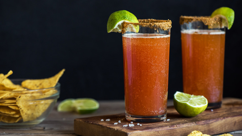 Micheladas with lime