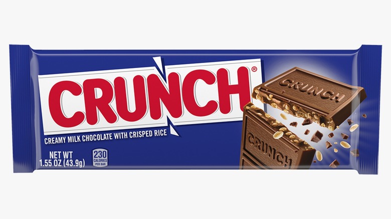 A close-up of a Crunch Bar isolated on a white background