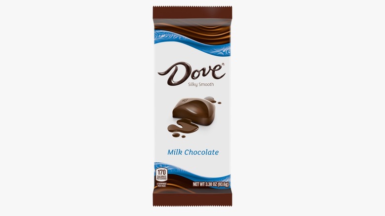A Milk Chocolate Dove Bar isolated on a white background