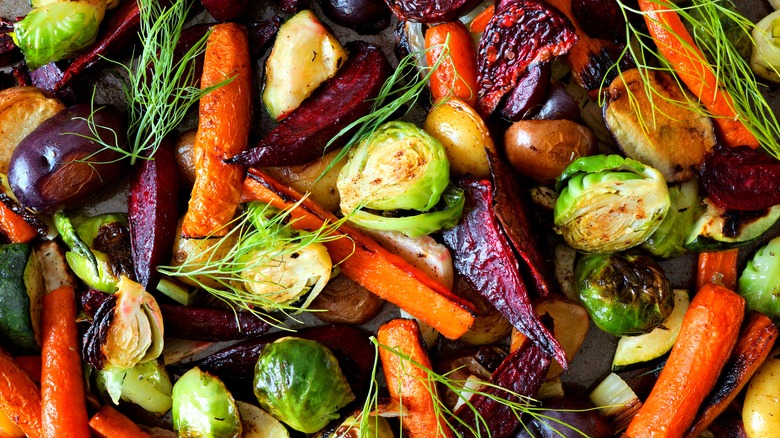 array of roasted vegetables