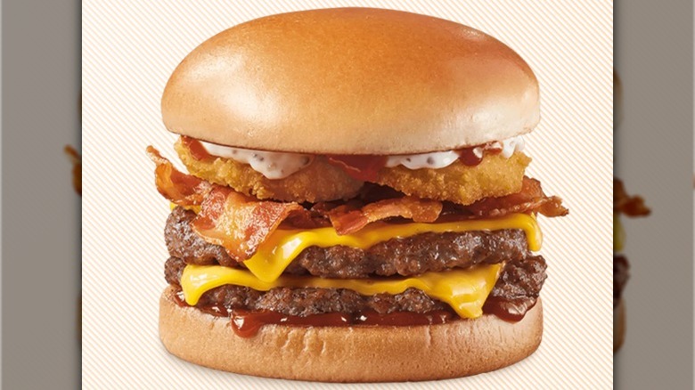 loaded barbecue bacon cheeseburger