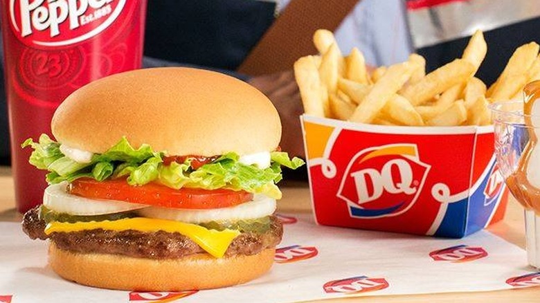 cheeseburger and french fries