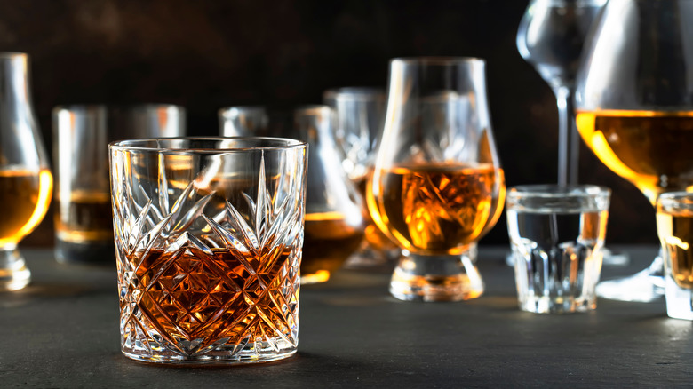 glasses of bourbon